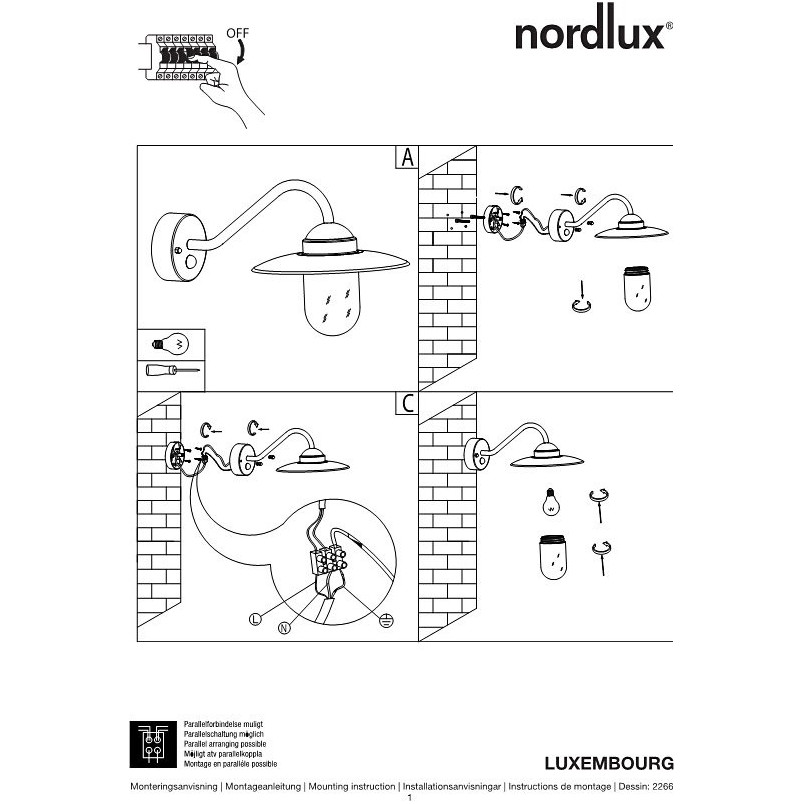 Kinkiet łazienkowy industrialny Luxembourg Stal Galwanizowana marki Nordlux