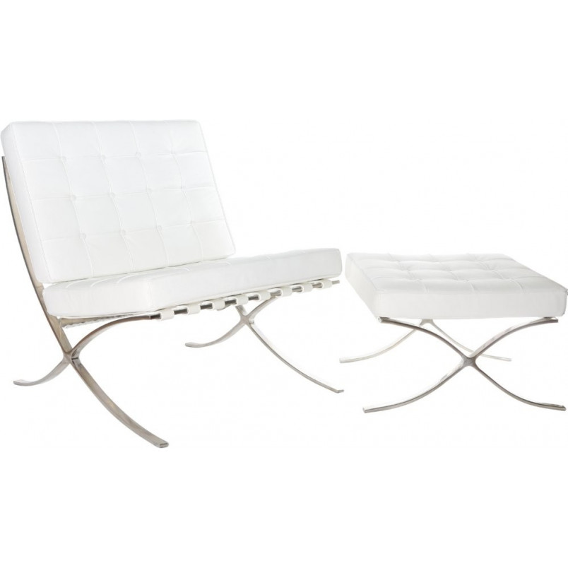 Fotel skórzany pikowany BA1 biały marki D2.Design
