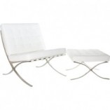Fotel skórzany pikowany BA1 biały marki D2.Design