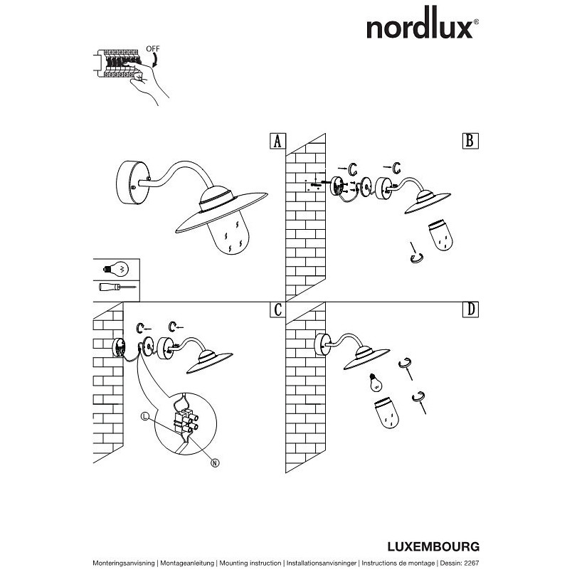 Kinkiet ogrodowy latarnia Luxembourg Czarny marki Nordlux