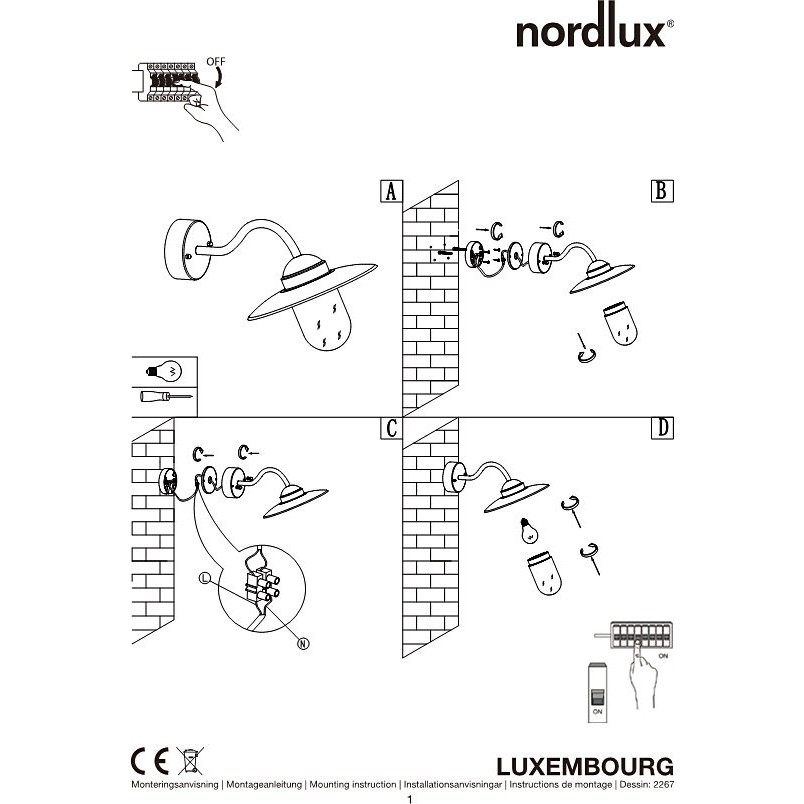Kinkiet ogrodowy latarnia Luxembourg Miedziany marki Nordlux