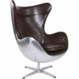Fotel obrotowy Jajo aluminium/brązowy marki D2.Design