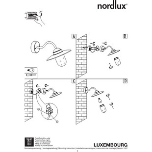Kinkiet ogrodowy latarnia Luxembourg Stal Galwanizowana marki Nordlux