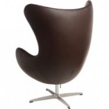 Fotel obrotowy Jajo ciemno brązowa skóra Premium marki D2.Design