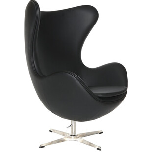 Fotel obrotowy Jajo czarna skóra Premium marki D2.Design