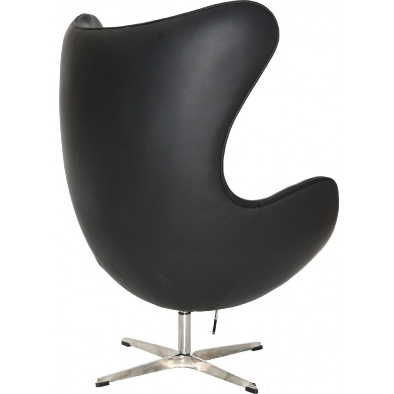 Fotel obrotowy Jajo czarna skóra Premium marki D2.Design