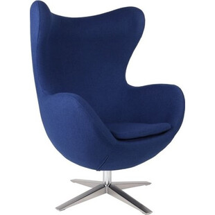 Fotel obrotowy Jajo szeroki wełna niebieska marki D2.Design