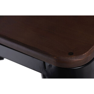 Hoker metalowy z drewnianym siedziskiem Paris Wood 75 czarny/sosna orzech marki D2.Design
