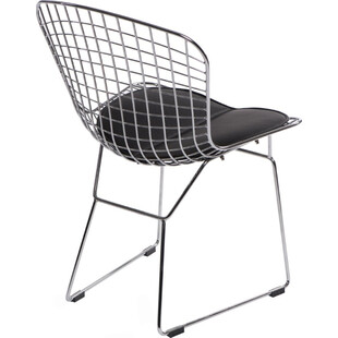 Krzesło metalowe ażurowe Harry chrom/czarny marki D2.Design