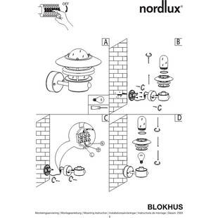 Kinkiet ogrodowy retro Blokhus Up z czujnikiem Czarny marki Nordlux