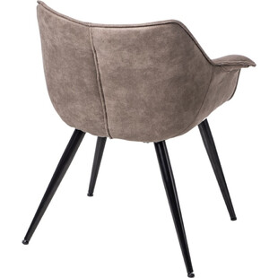 Krzesło zamszowe z podłokietnikami Lord brązowe marki D2.Design