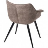 Krzesło zamszowe z podłokietnikami Lord brązowe marki D2.Design