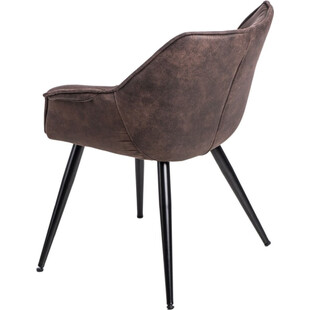 Krzesło zamszowe z podłokietnikami Lord ciemnobrązowe marki D2.Design