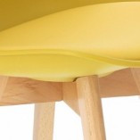 Krzesło skandynawskie z poduszką Norden Cross żółty/buk marki D2.Design