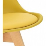 Krzesło skandynawskie z poduszką Norden Cross żółty/buk marki D2.Design