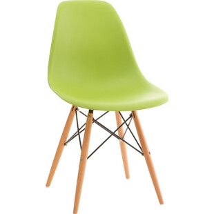 Krzesło z tworzywa P016W PP zielony/buk marki D2.Design