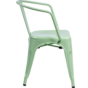 Krzesło metalowe z podłokietnikami Paris Arms zielone marki D2.Design