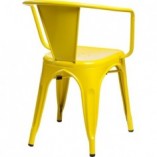 Krzesło metalowe z podłokietnikami Paris Arms żółte marki D2.Design