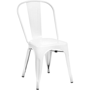 Krzesło metalowe industrialne Paris białe marki D2.Design