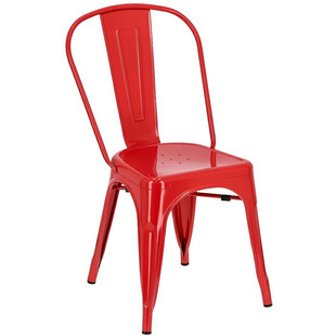 Krzesło metalowe industrialne Paris czerwone marki D2.Design