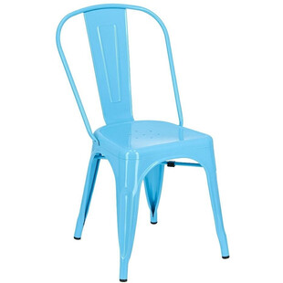 Krzesło metalowe industrialne Paris niebieskie marki D2.Design