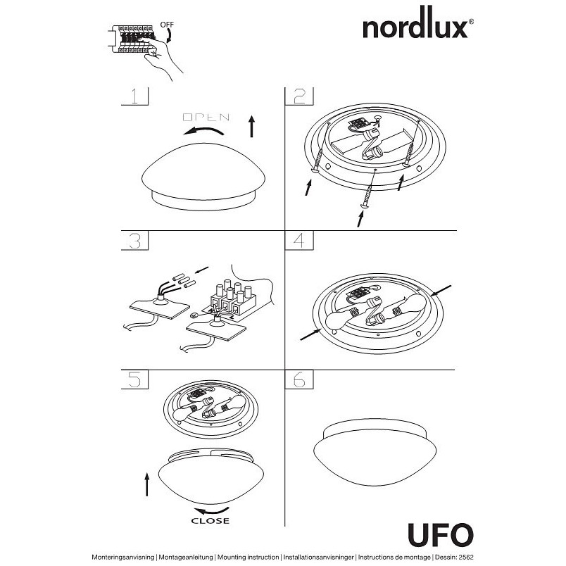 Plafon szklany łazienkowy Ufo Maxi 30 Biały marki Nordlux