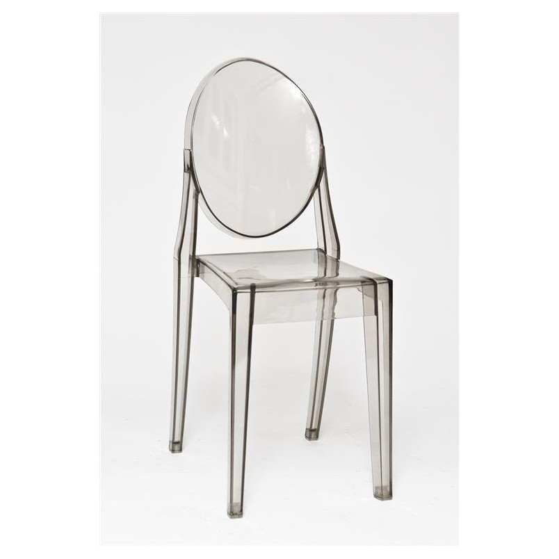 Krzesło z tworzywa Viki szare przezroczyste marki D2.Design