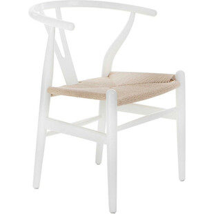 Krzesło drewniane skandynawskie Wicker biały/beż marki D2.Design