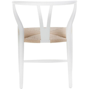 Krzesło drewniane skandynawskie Wicker biały/beż marki D2.Design