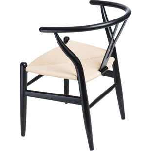 Krzesło drewniane skandynawskie Wicker czarny/beż marki D2.Design