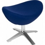 Podnóżek do fotela Jajo szeroki wełna niebieska marki D2.Design
