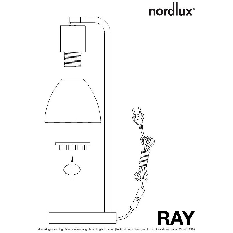 Lampa biurkowa szklana Ray Chrom marki Nordlux