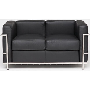 Sofa skórzana 2 osobowa Kubik 130 czarna TP marki D2.Design