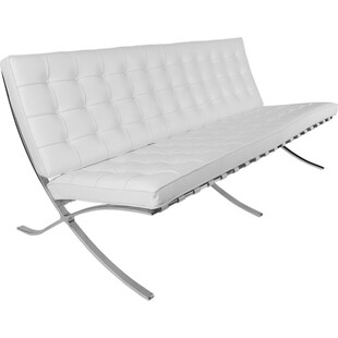 Sofa skórzana pikowana 3 os. BA3 180 biała marki D2.Design
