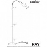 Lampa podłogowa szklana regulowana Ray Chrom marki Nordlux