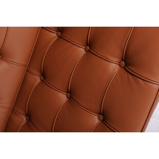 Sofa skórzana pikowana 3 os. BA3 180 jasny brąz marki D2.Design