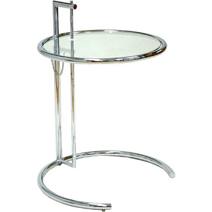 Okrągły stolik boczny ze szklanym blatem Frame 51 przezroczysty/chrom marki D2.Design