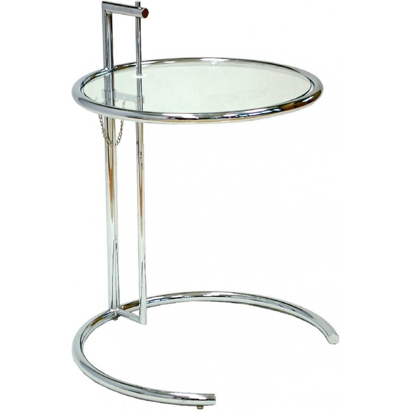 Okrągły stolik boczny ze szklanym blatem Frame 51 przezroczysty/chrom marki D2.Design