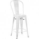 Krzesło barowe metalowe Paris Back 66 białe marki D2.Design