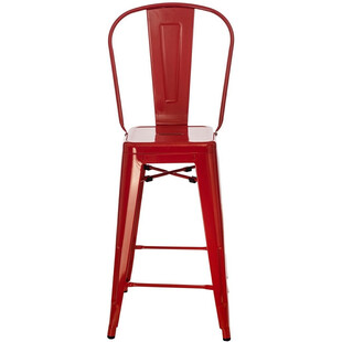 Krzesło barowe metalowe Paris Back 66 czerwone marki D2.Design