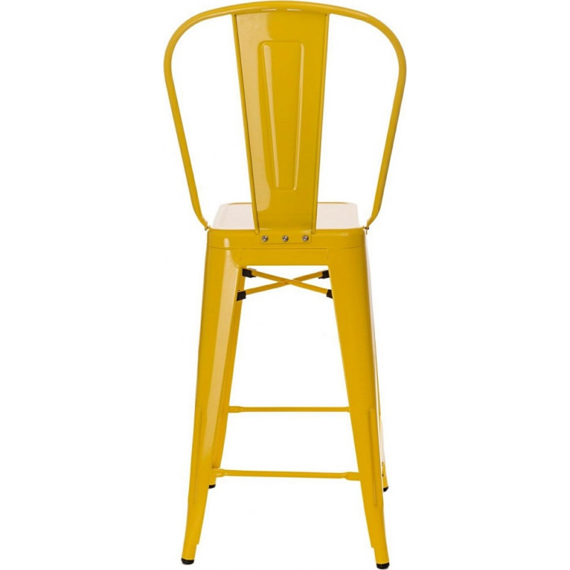 Krzesło barowe metalowe Paris Back 66 żółte marki D2.Design