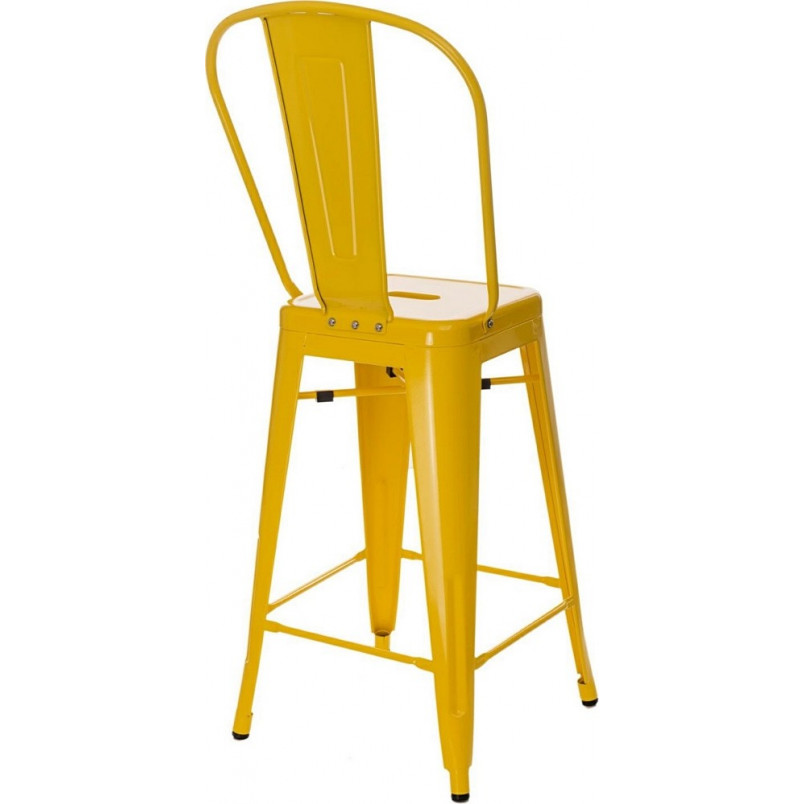 Krzesło barowe metalowe Paris Back 66 żółte marki D2.Design
