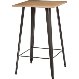 Stół barowy kwadratowy Paris Wood 60x60 metaliczny/sosna naturalna marki D2.Design
