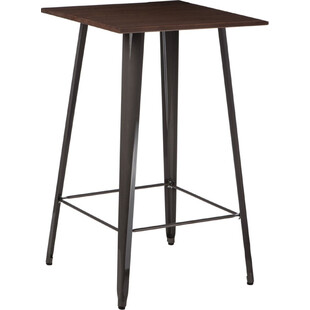 Stół barowy kwadratowy Paris Wood 60x60 metaliczny/sosna orzech marki D2.Design