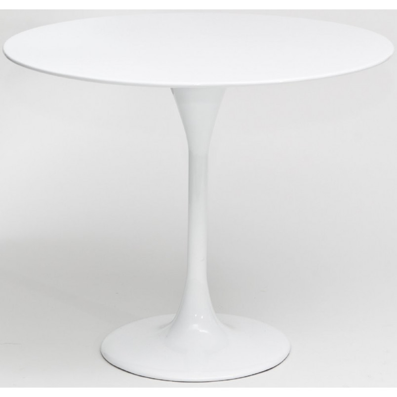 Stół okrągły na jednej nodze Fiber 90 biały marki D2.Design