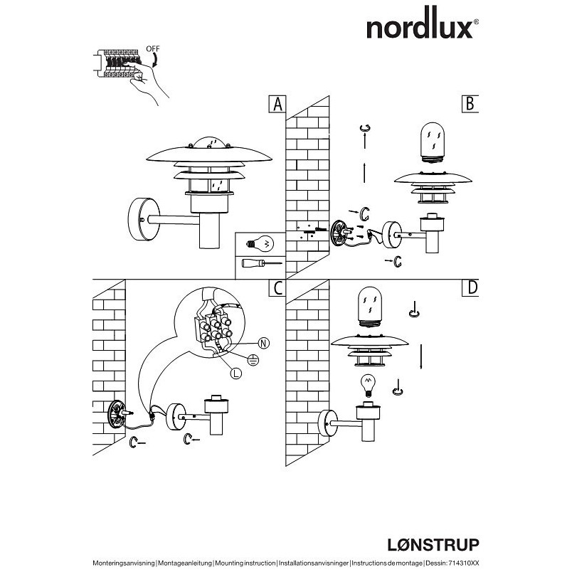 Kinkiet ogrodowy latarnia Lonstrup 22 Czarny marki Nordlux