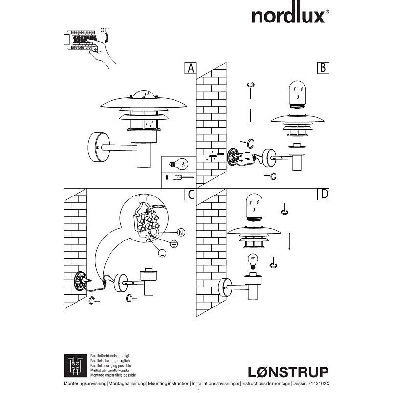 Kinkiet ogrodowy latarnia Lonstrup 22 Stal Galwanizowana marki Nordlux