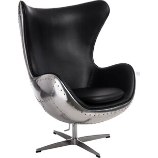 Fotel obrotowy Jajo aluminium/czarny marki D2.Design