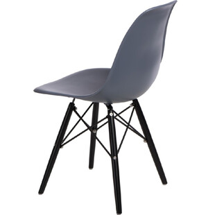 Krzesło z tworzywa P016W PP ciemny szary/czarny marki D2.Design