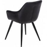 Krzesło pikowane z ekoskóry z podłokietnikami Rox czarne marki D2.Design
